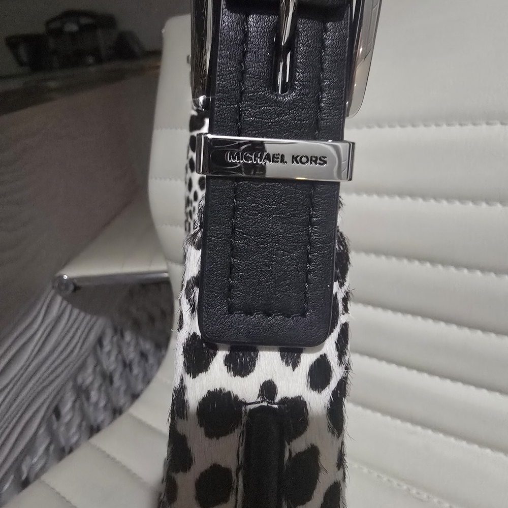 Michael Kors Animal Print Leather Calf Hair Shoulder Bag - Picture 4 of 8
